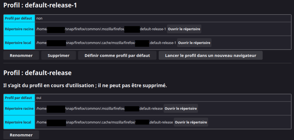 profile page